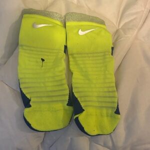 Nike Men's Bright Yellow and Dark Gray Athletic Socks